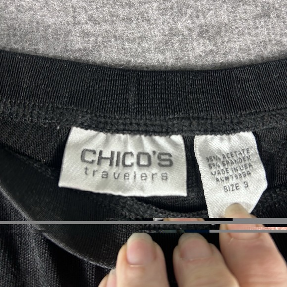 Chico's Travelers 3 Skirt Women's XL Black Slinky Pull On Elastic Waistband - Picture 5 of 6